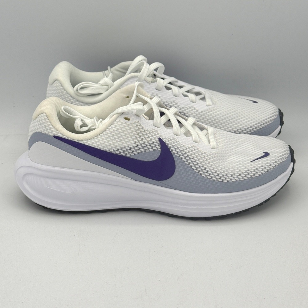 Nike Revolution 8 Wide Running Shoes Women 6 White Purple HQ1995-101